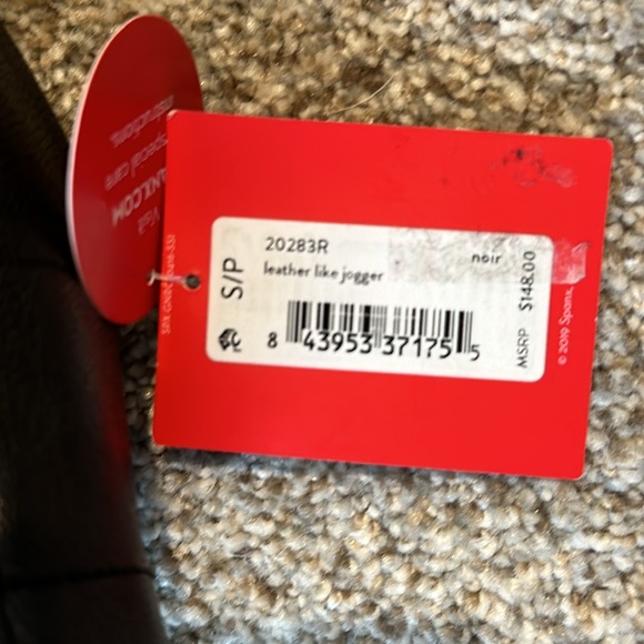 NWT ~ SPANX ~ Faux Leather Jogger Pants ~ Black ~ S - Picture 4 of 4